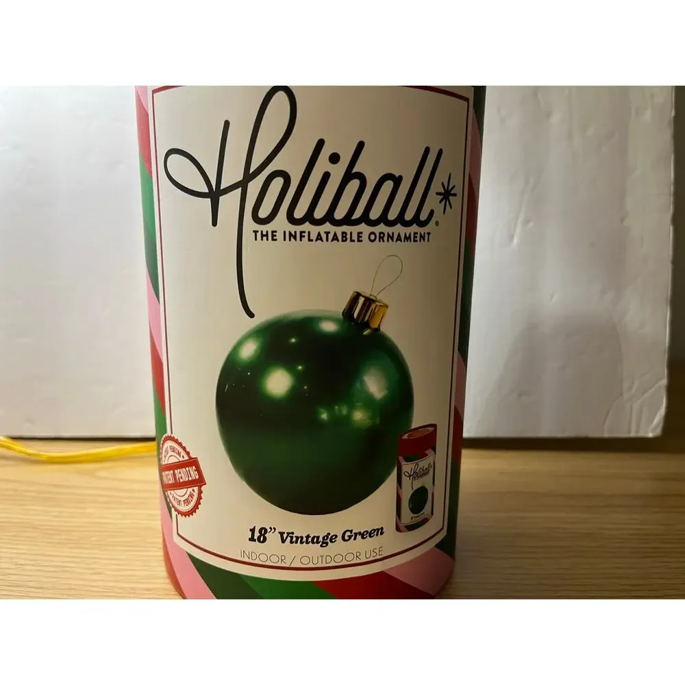 Holiday Oversize Inflatable Ball Ornament Green 18 inch indoor/Outdoor
